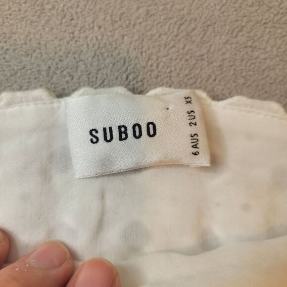 Suboo Revolve Eyelet White Crop Top Size US 2 - Picture 4 of 8